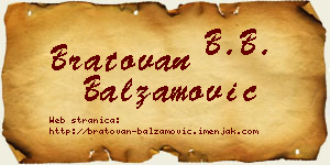 Bratovan Balzamović vizit kartica